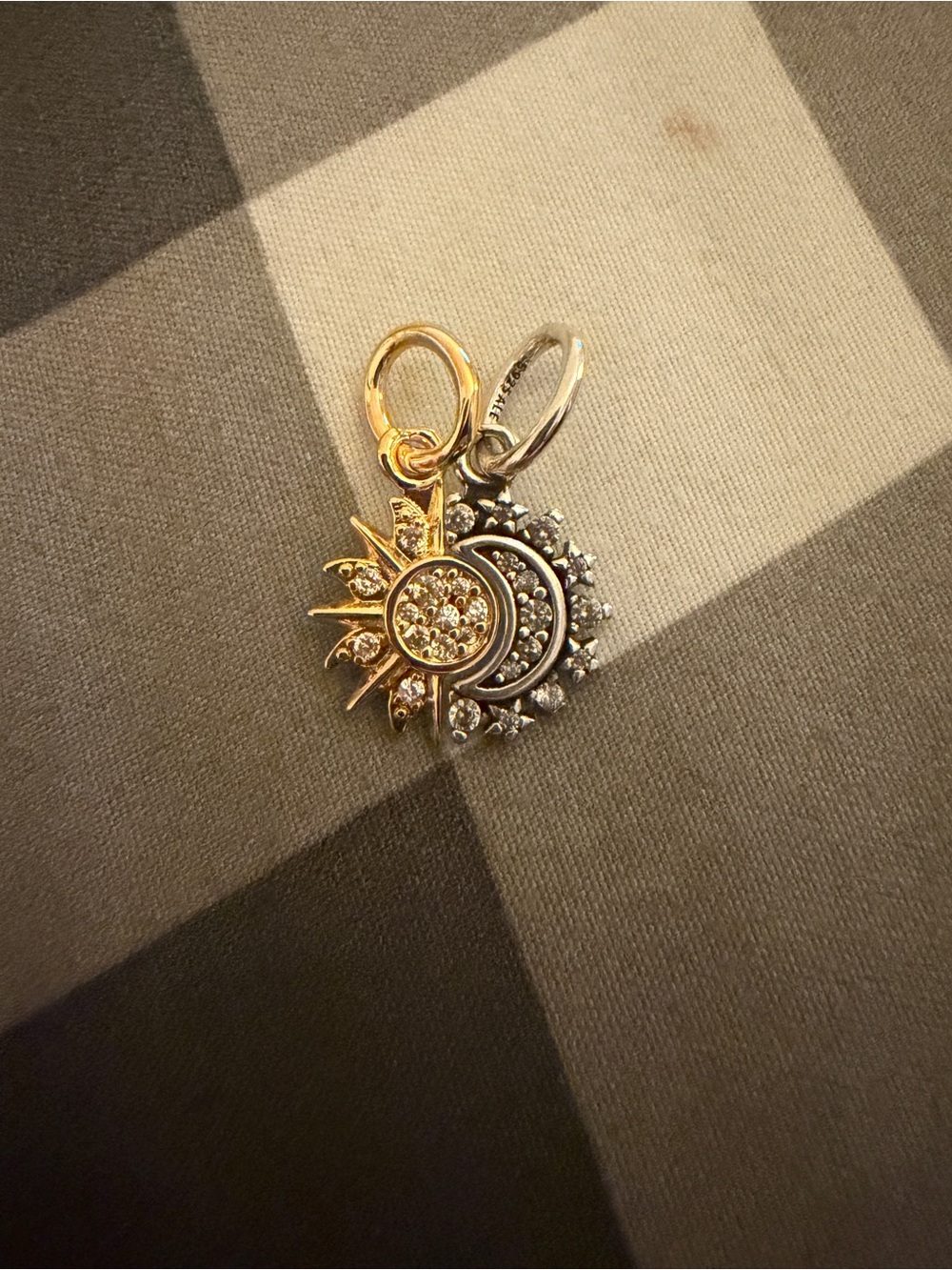 Pandora Two-Tone Sun and Moon Charm in Gold and Silver